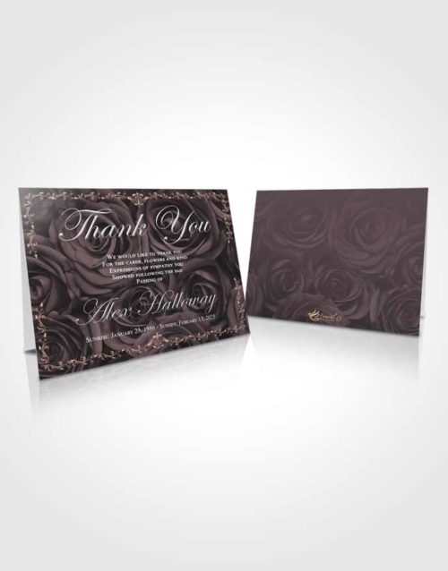 Funeral Thank You Card Template Humble Afternoon Royal Rose