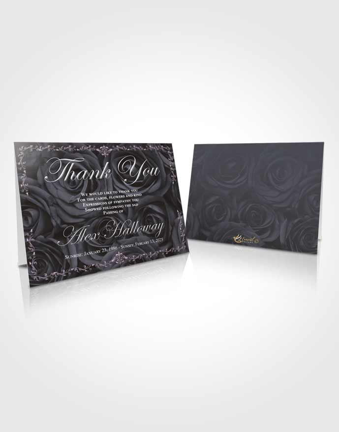 Funeral Thank You Card Template Passionate Afternoon Royal Rose