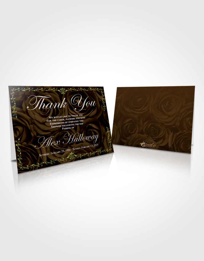 Funeral Thank You Card Template Serene Afternoon Royal Rose
