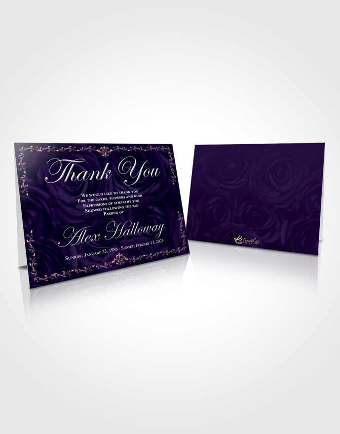Funeral Thank You Card Template Smooth Afternoon Royal Rose