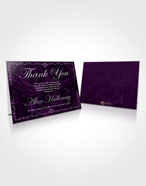 Funeral Thank You Card Template Soothing Afternoon Royal Rose