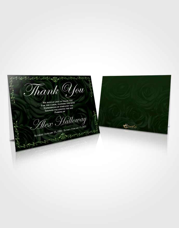 Funeral Thank You Card Template Spring Afternoon Royal Rose