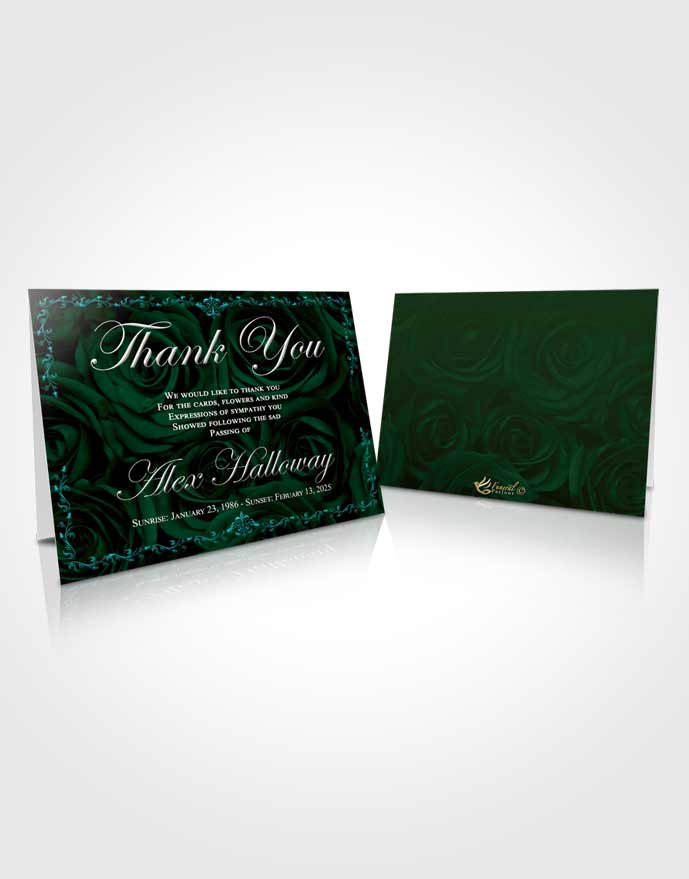 Funeral Thank You Card Template Summer Afternoon Royal Rose