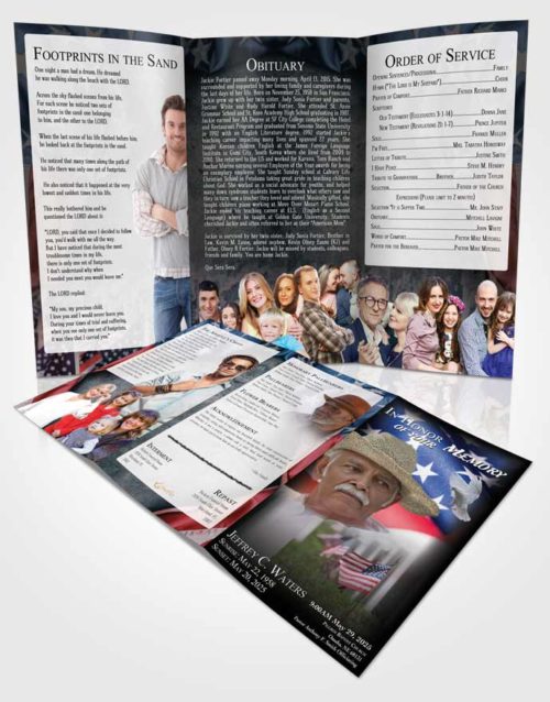 Obituary Template Trifold Brochure Afternoon American Dream