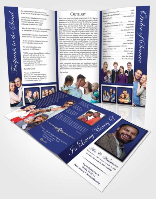 Obituary Template Trifold Brochure Afternoon Radiance