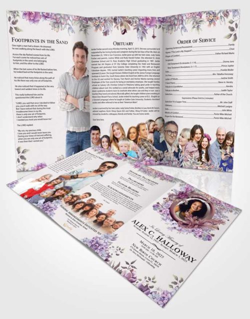Obituary Template Trifold Brochure Brilliant Afternoon Succulents