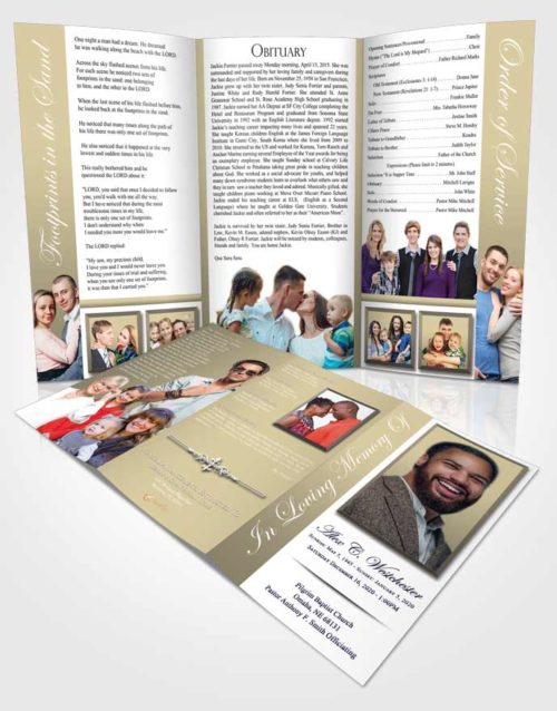 Obituary Template Trifold Brochure Collected Radiance