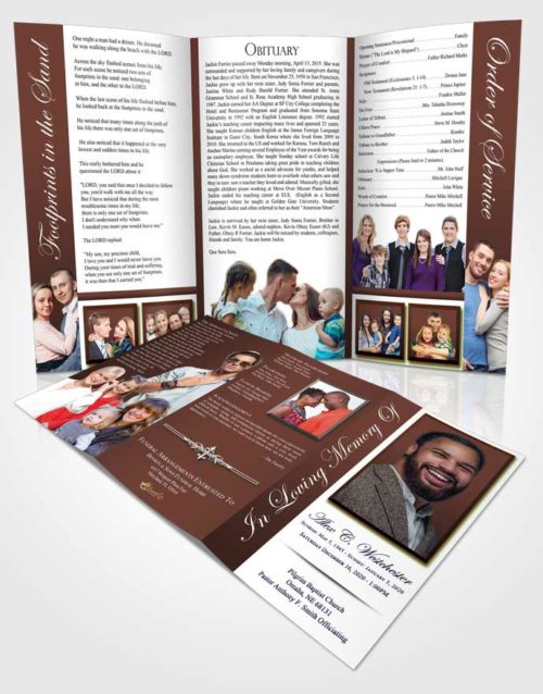 Obituary Template Trifold Brochure Composed Radiance