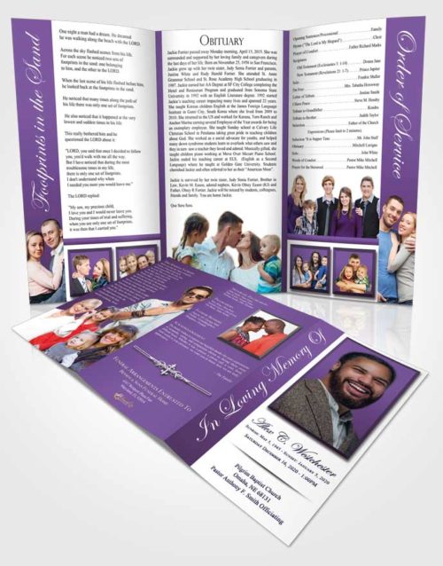 Obituary Template Trifold Brochure Dazzling Radiance