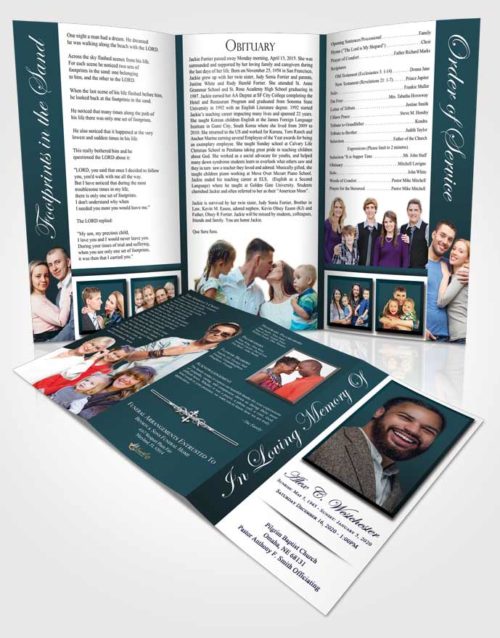 Obituary Template Trifold Brochure Gentle Radiance