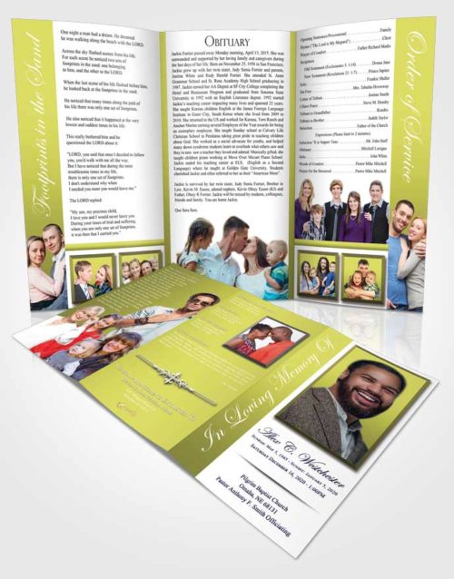 Obituary Template Trifold Brochure Graceful Radiance