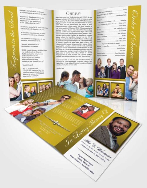 Obituary Template Trifold Brochure Natural Radiance