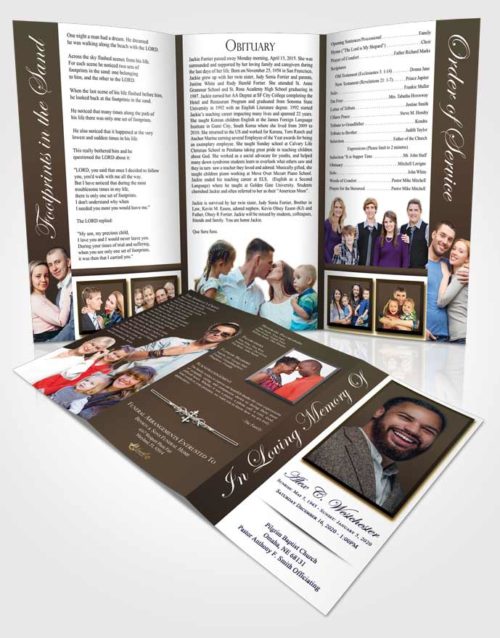 Obituary Template Trifold Brochure Pacific Radiance