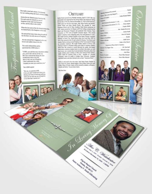 Obituary Template Trifold Brochure Passionate Radiance