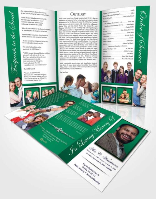 Obituary Template Trifold Brochure Restful Radiance