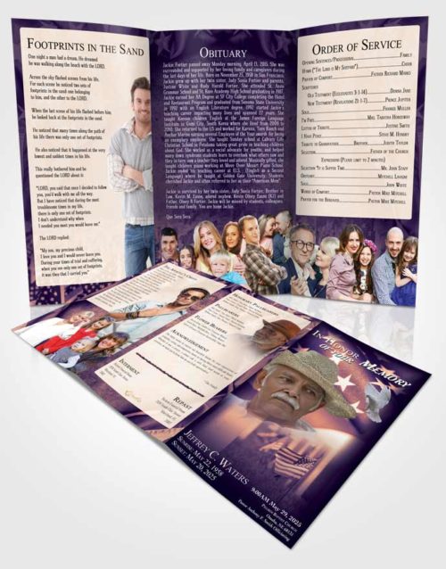 Obituary Template Trifold Brochure Smooth American Dream