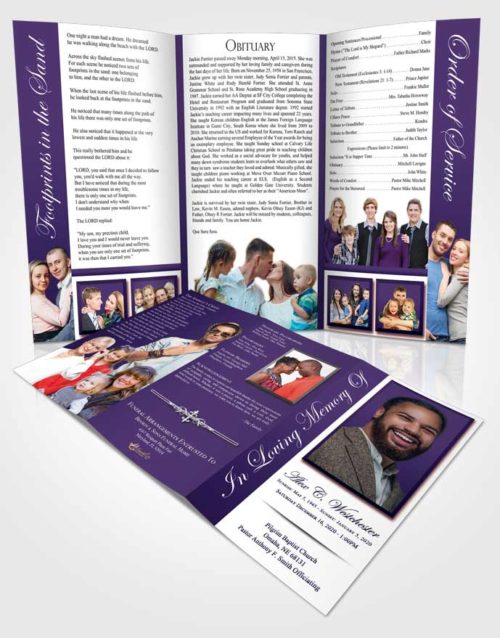Obituary Template Trifold Brochure Smooth Radiance
