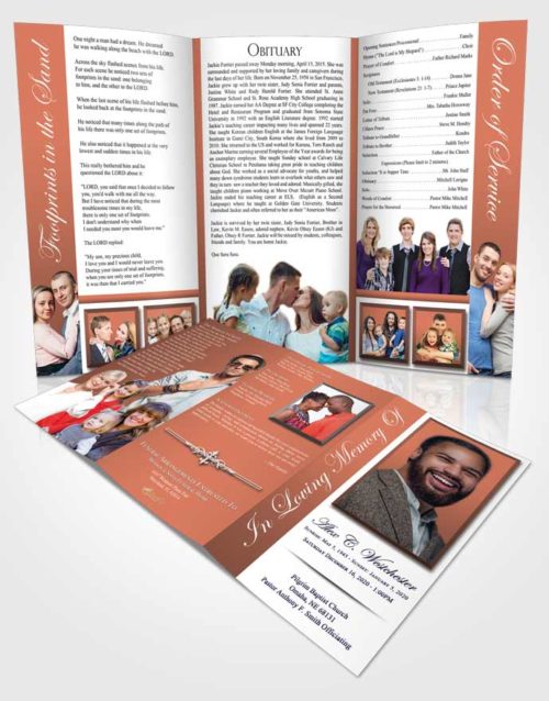 Obituary Template Trifold Brochure Superior Radiance