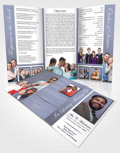 Obituary Template Trifold Brochure Tender Radiance