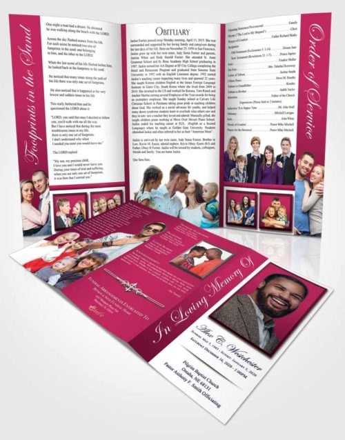 Obituary Template Trifold Brochure Wholesome Radiance