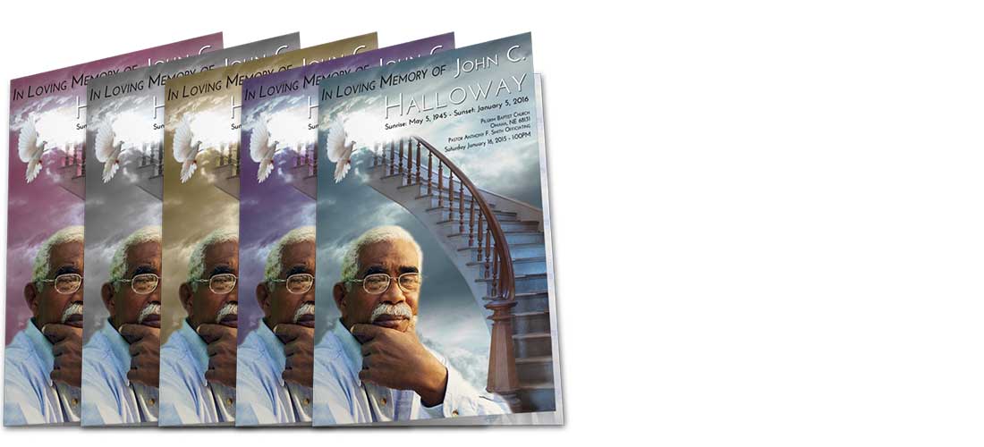 Stairway to Heaven Funeral Program Template