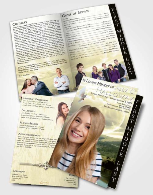 2 Page Graduated Step Fold Funeral Program Template Brochure At Dusk Astonishing Moon