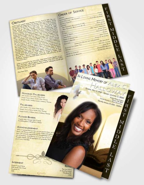 2 Page Graduated Step Fold Funeral Program Template Brochure At Dusk Bible Faith