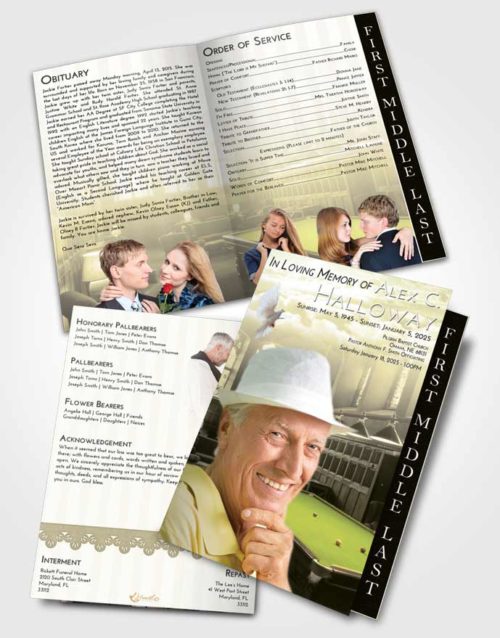 2 Page Graduated Step Fold Funeral Program Template Brochure At Dusk Billiards Journey