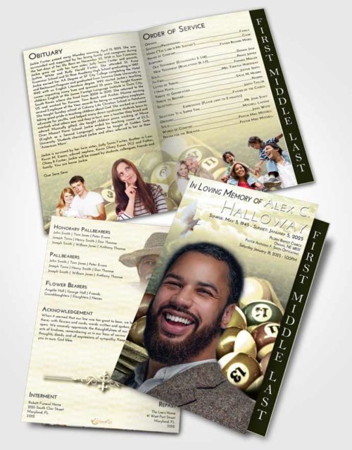 2 Page Graduated Step Fold Funeral Program Template Brochure At Dusk Billiards Love