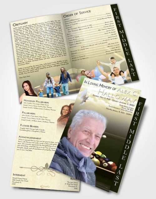 2 Page Graduated Step Fold Funeral Program Template Brochure At Dusk Billiards Pride