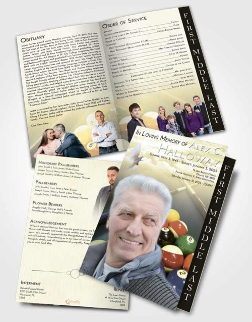 2 Page Graduated Step Fold Funeral Program Template Brochure At Dusk Billiards Rack