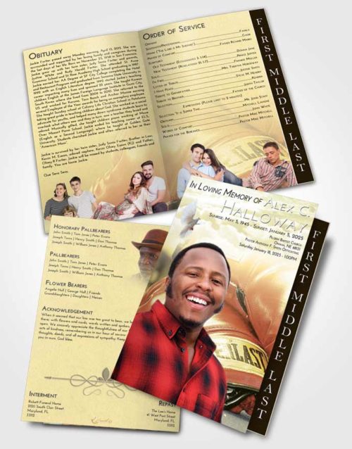 2 Page Graduated Step Fold Funeral Program Template Brochure At Dusk Boxing Everlast