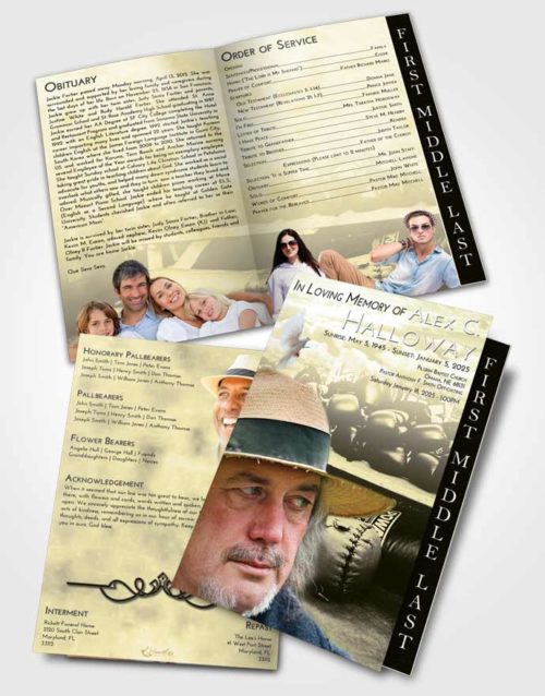 2 Page Graduated Step Fold Funeral Program Template Brochure At Dusk Boxing Life