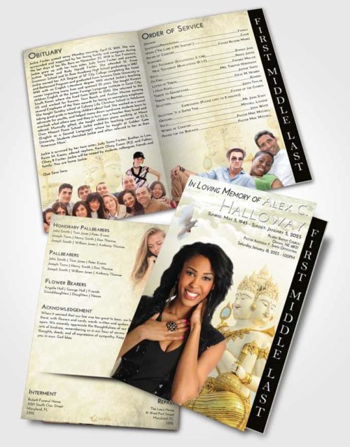 2 Page Graduated Step Fold Funeral Program Template Brochure At Dusk Brahma Desire