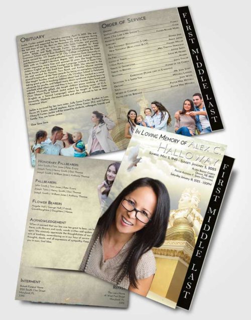 2 Page Graduated Step Fold Funeral Program Template Brochure At Dusk Brahma Mystery