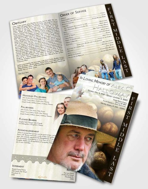 2 Page Graduated Step Fold Funeral Program Template Brochure At Dusk Foul Ball