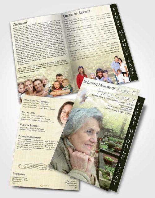 2 Page Graduated Step Fold Funeral Program Template Brochure At Dusk Gardening Desire