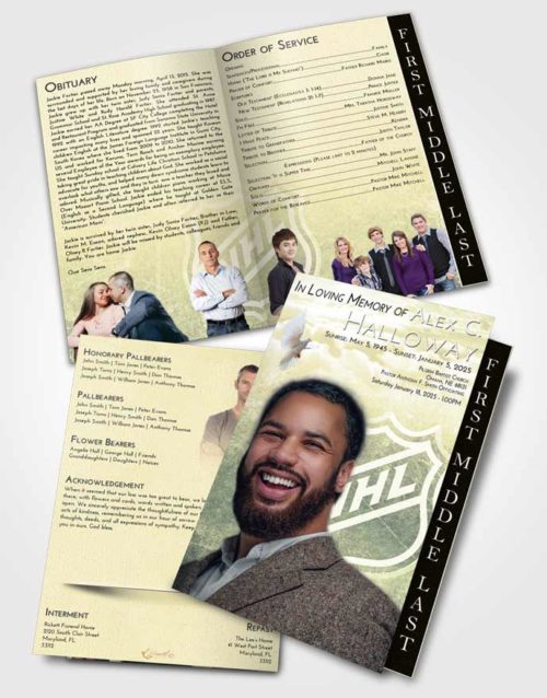 2 Page Graduated Step Fold Funeral Program Template Brochure At Dusk Hockey Tranquility