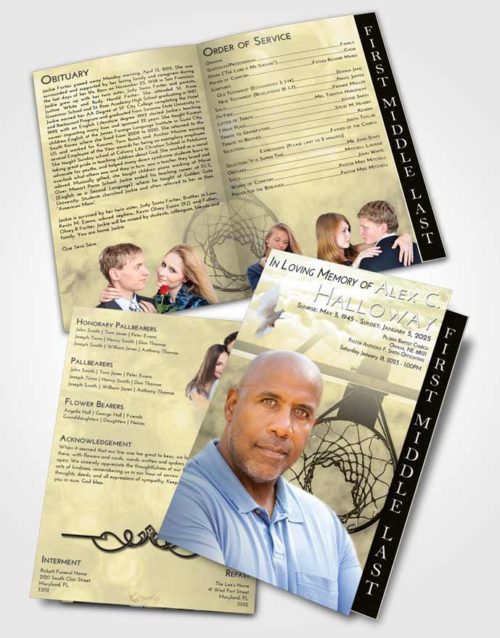 2 Page Graduated Step Fold Funeral Program Template Brochure At Dusk In the Hoop