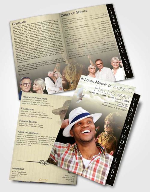 2 Page Graduated Step Fold Funeral Program Template Brochure At Dusk Lakshmi Surprise