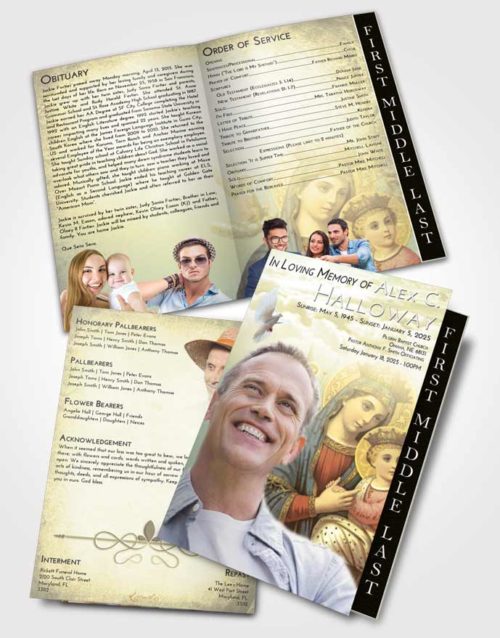 2 Page Graduated Step Fold Funeral Program Template Brochure At Dusk Marys Love
