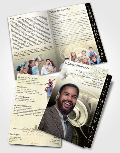 2 Page Graduated Step Fold Funeral Program Template Brochure At Dusk Music Alley