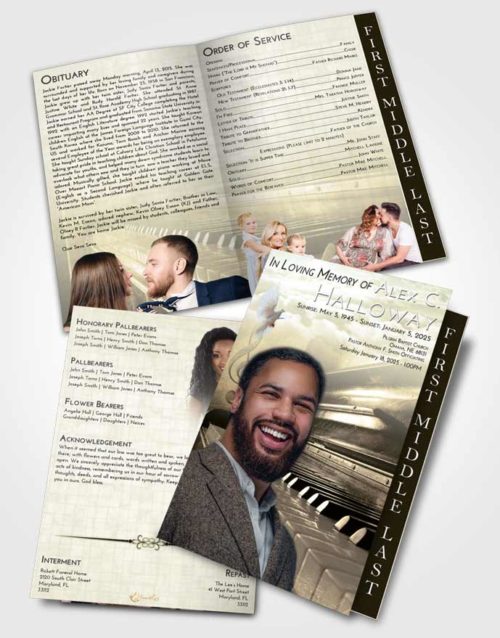2 Page Graduated Step Fold Funeral Program Template Brochure At Dusk Piano Passion