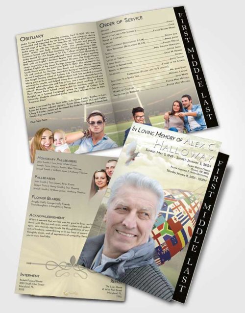 2 Page Graduated Step Fold Funeral Program Template Brochure At Dusk Rugby Passion