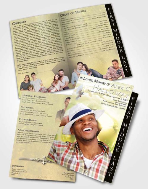 2 Page Graduated Step Fold Funeral Program Template Brochure At Dusk Soccer Destiny