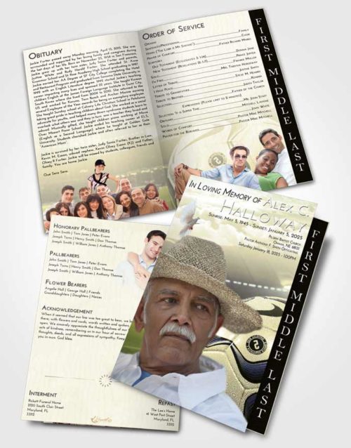 2 Page Graduated Step Fold Funeral Program Template Brochure At Dusk Soccer Life
