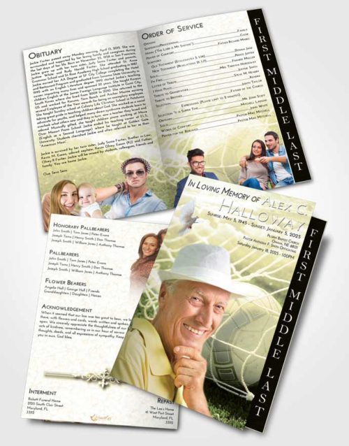 2 Page Graduated Step Fold Funeral Program Template Brochure At Dusk Soccer Pride