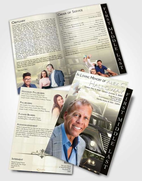 2 Page Graduated Step Fold Funeral Program Template Brochure At Dusk Trucker Life