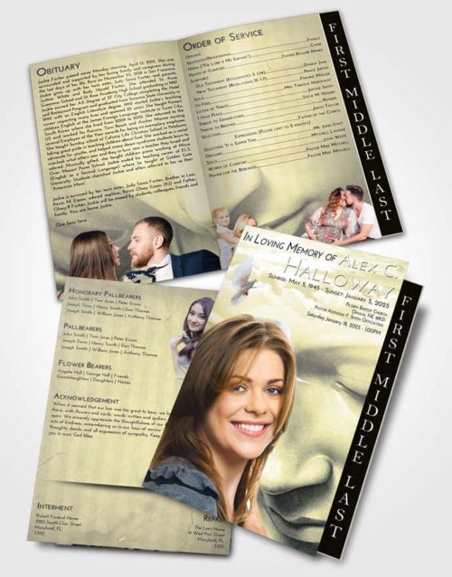 2 Page Graduated Step Fold Funeral Program Template Brochure At Dusk Virgin Mary
