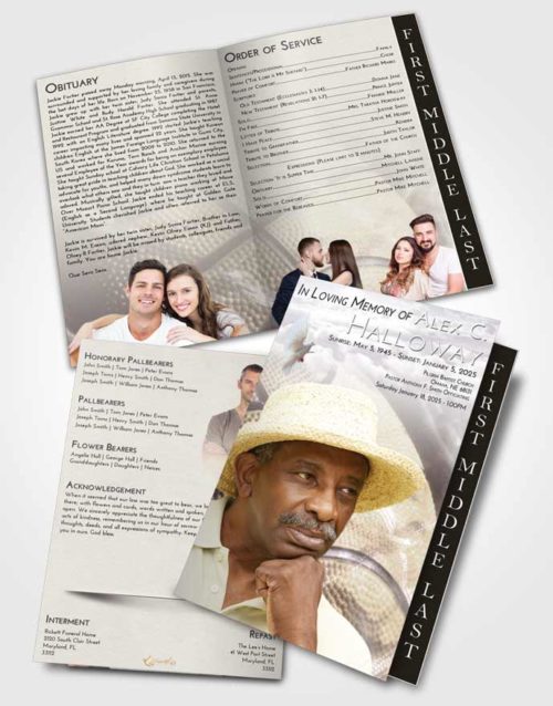 2 Page Graduated Step Fold Funeral Program Template Brochure Evening Basketball Fame